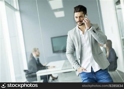 Businessman on a phone in the office