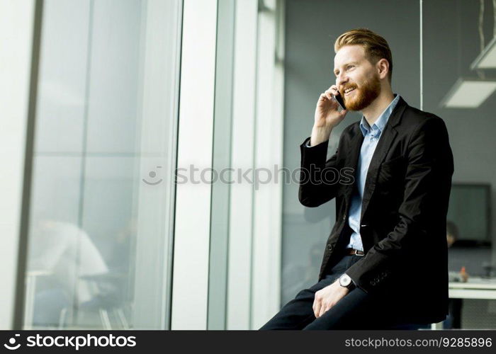 Businessman on a phone in the office