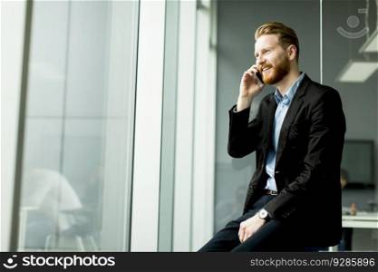 Businessman on a phone in the office