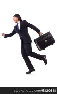 Businessman on business trip with luggage