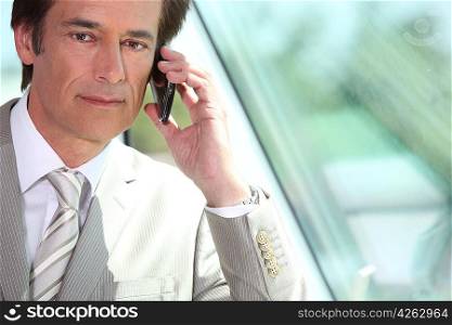 Businessman on cellphone