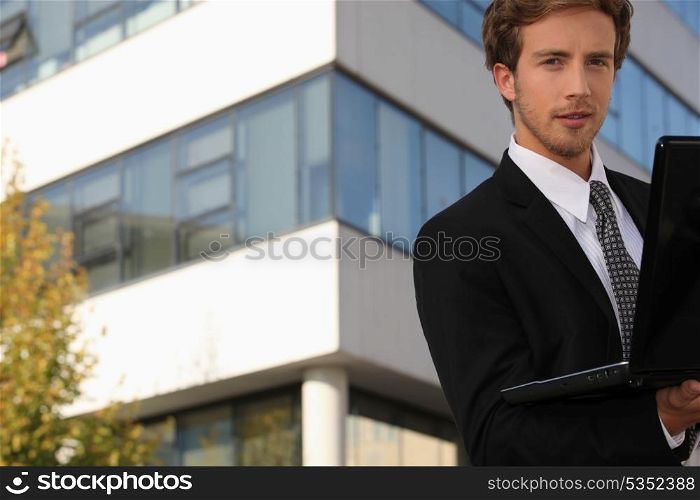 Businessman on laptop