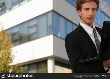 Businessman on laptop