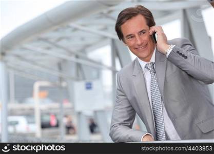Businessman on mobile phone