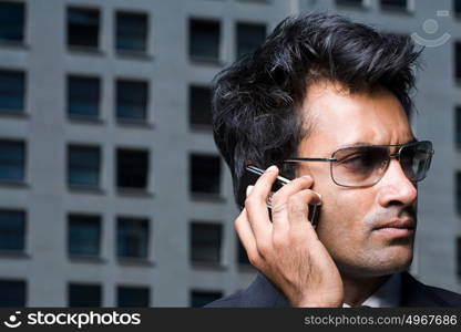 Businessman on mobile phone