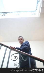 businessman on staircase