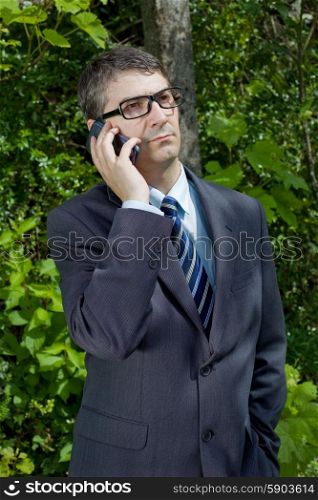 businessman on the phone, outdoor picture