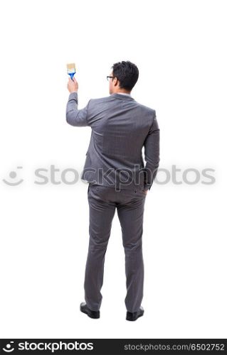Businessman painter isolated on white background