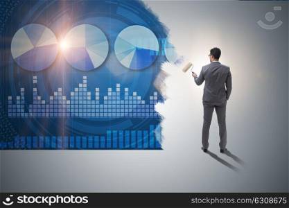 Businessman painting in business concept