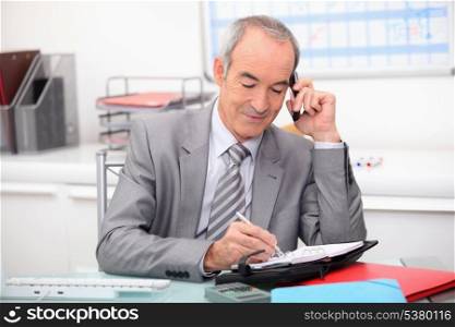 Businessman planning an appointment