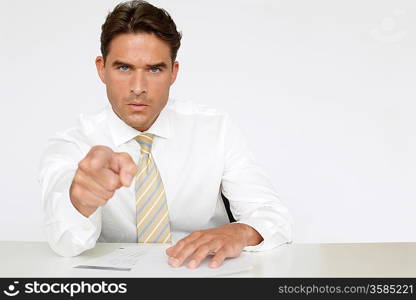 Businessman Pointing Finger