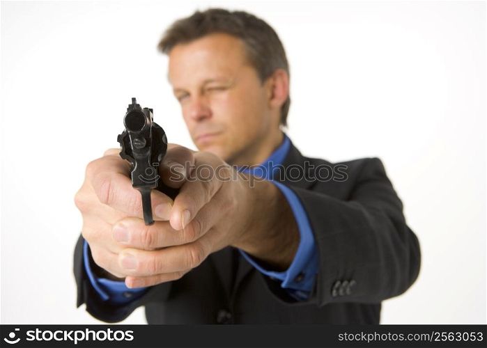 Businessman Pointing Gun