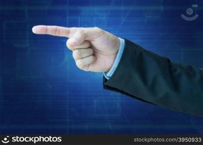 Businessman pointing with clipping path&#xA;