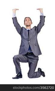 Businessman posing for conceptual photo