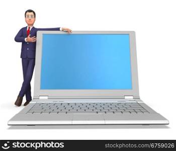 Businessman Presenting Indicating World Wide Web And Website