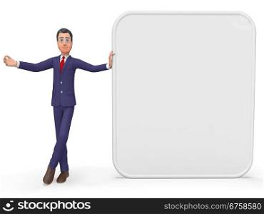 Businessman Presenting Meaning Blank Space And Board