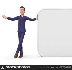 Businessman Presenting Meaning Text Space And Commerce