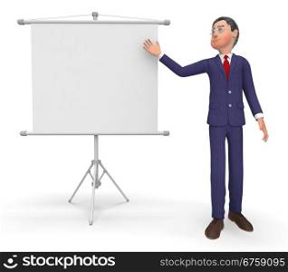 Businessman Presenting Showing Empty Space And Copy-Space