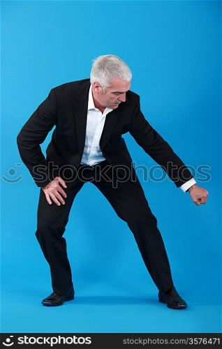 Businessman pulling an imaginary object