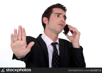 businessman receiving important call