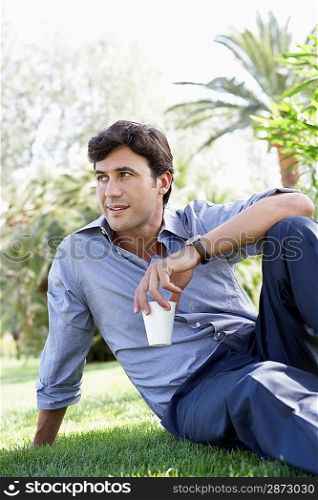 Businessman Relaxing in Park