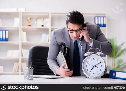 Businessman rushing in the office