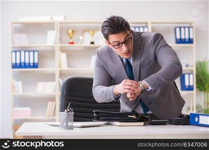 Businessman rushing in the office