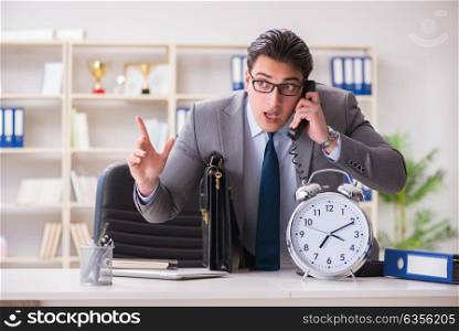 Businessman rushing in the office