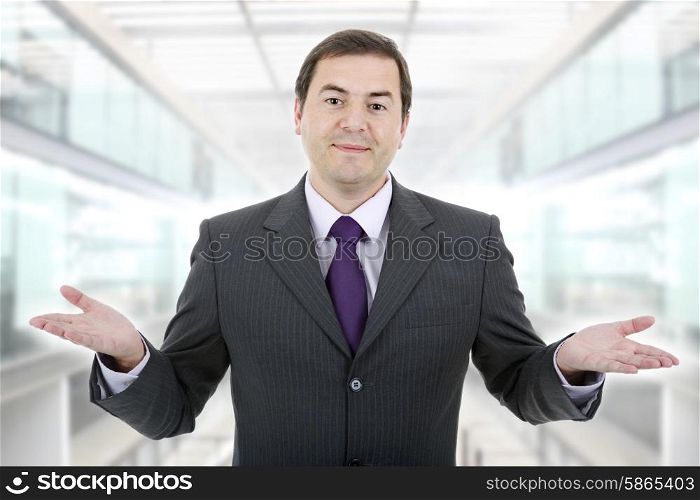 businessman showing his hands, at the office