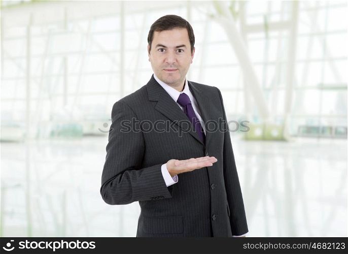 businessman showing is hand, at the office