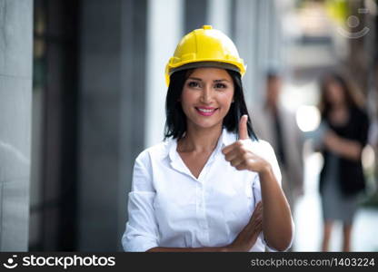 Businessman showing thumbs up, concept of successful business