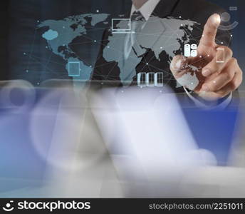 businessman shows modern technology as concept