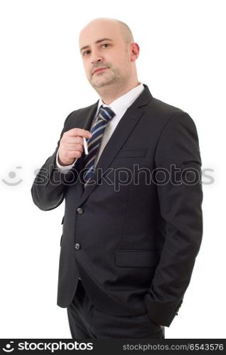 businessman smoking isolated on a white background. smoking