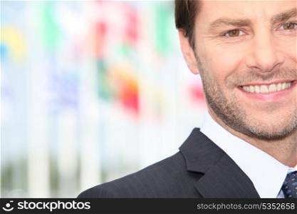 Businessman standing outside