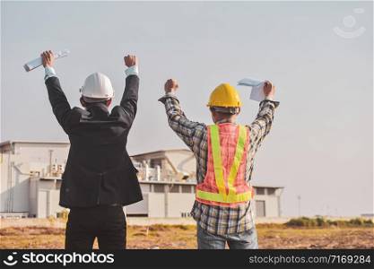 Businessman success building estate construction project