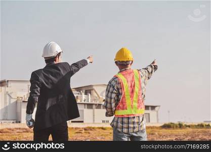 Businessman success building estate construction project