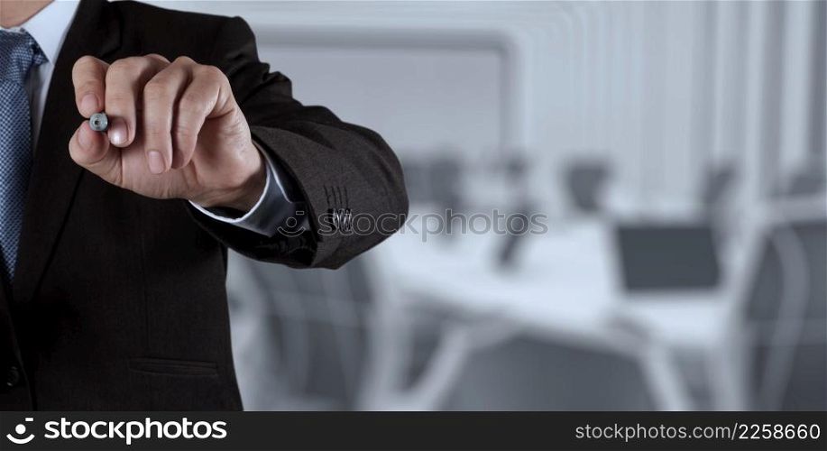 businessman success working with his board room background