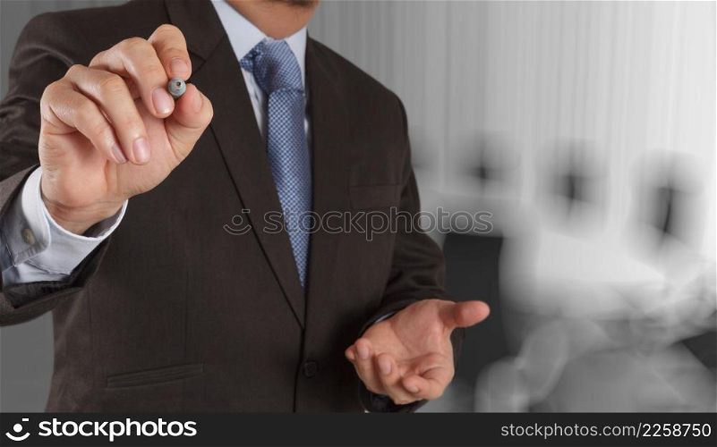 businessman success working with his board room background