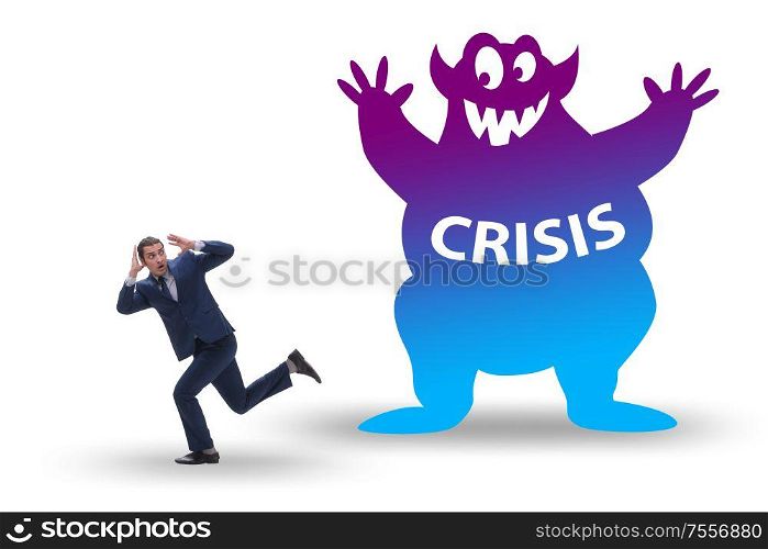 Businessman suffering from the economic crisis. Businessman suffering from economic crisis