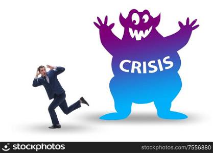 Businessman suffering from the economic crisis. Businessman suffering from economic crisis