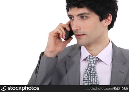 Businessman taking a call on his mobile