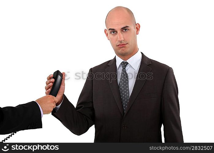 Businessman taking a phone call