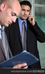 Businessman taking a phone call