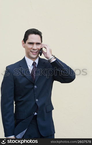 Businessman talking on a mobile phone