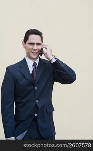 Businessman talking on a mobile phone