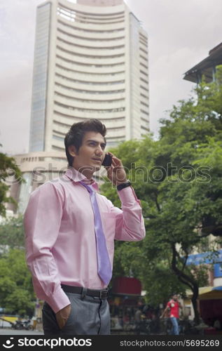 Businessman talking on a mobile phone