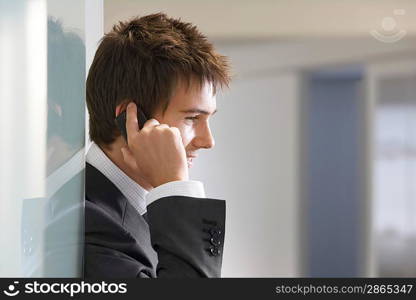 Businessman Talking on Cell Phone