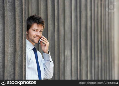 Businessman Talking on Cell Phone