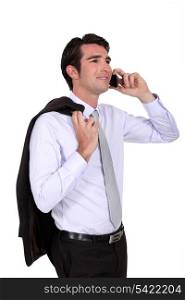 Businessman talking on his mobile