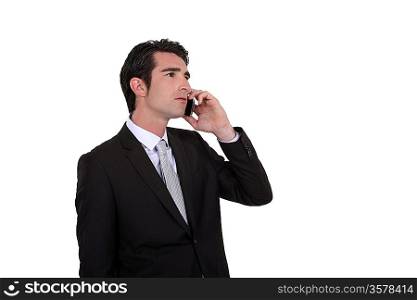 Businessman talking on his mobile phone